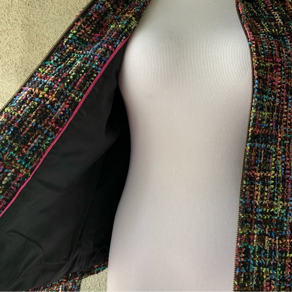 Coldwater Creek Black with Multi-Color Textured Jacket size 12 - Picture 5 of 12